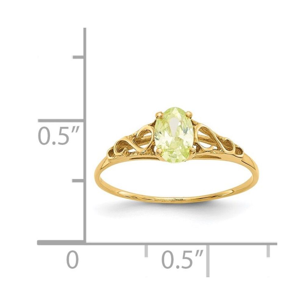 14k Yellow Gold Madi K Synthetic Peridot Ring - image 3